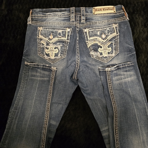 Rock Revival Blue Easy Ankle Skinny Jeans Women's Size 31 - Picture 5 of 7
